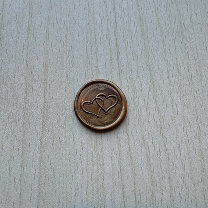 DOUBLE HEART PRE-MADE WAX SEALS